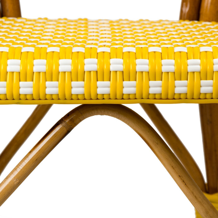 Yellow & White Mediterranean Bistro Chair (B)