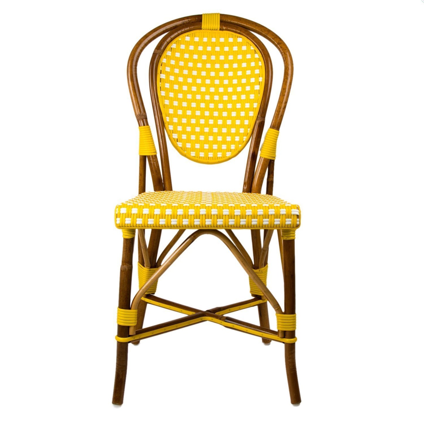 Yellow & White Mediterranean Bistro Chair (B)