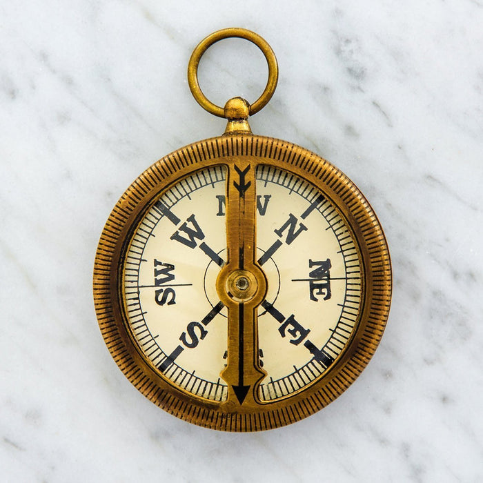 Antiqued Brass Floating Compass