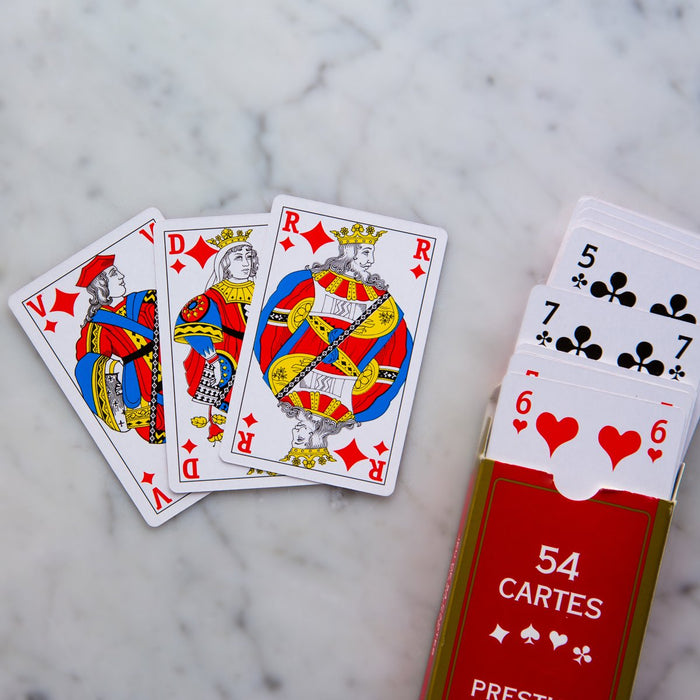 Black Ace of Spades Card Box with Three French Decks / Compartments