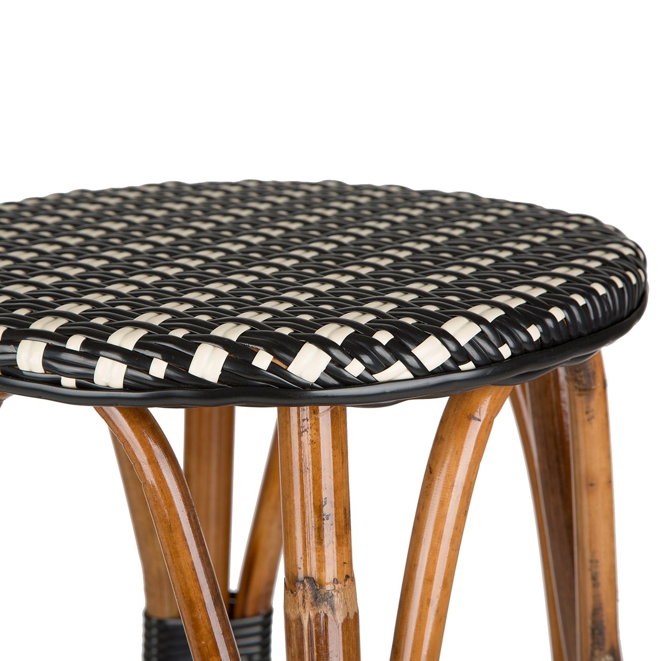 Black & Cream Bar Height Mediterranean Bistro Bar Stool (29" h. seat) (MARG)