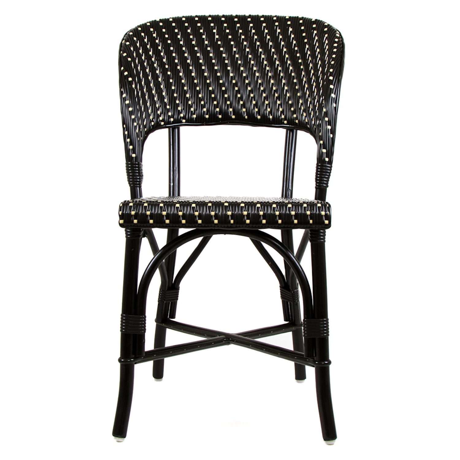 Black & Cream Mediterranean Bistro Wrap Back Chair (D)