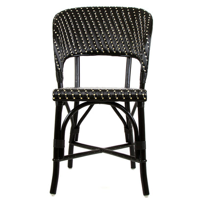 Black & Cream Mediterranean Bistro Wrap Back Chair (D)