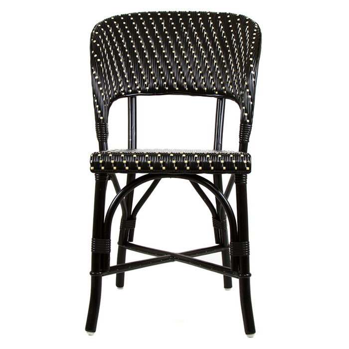 Black & Cream Mediterranean Bistro Wrap Back Chair (D)