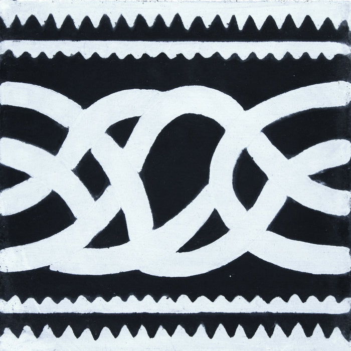 Black & White Ficelles Frise Carocim Tile (8" x 8") (pack of 12)