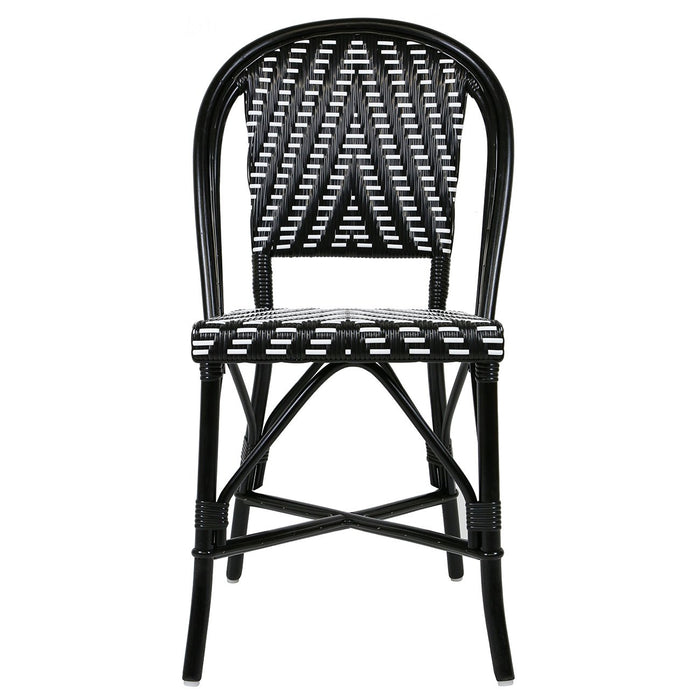 Black & White Mediterranean Bistro Round Back Chair (L)