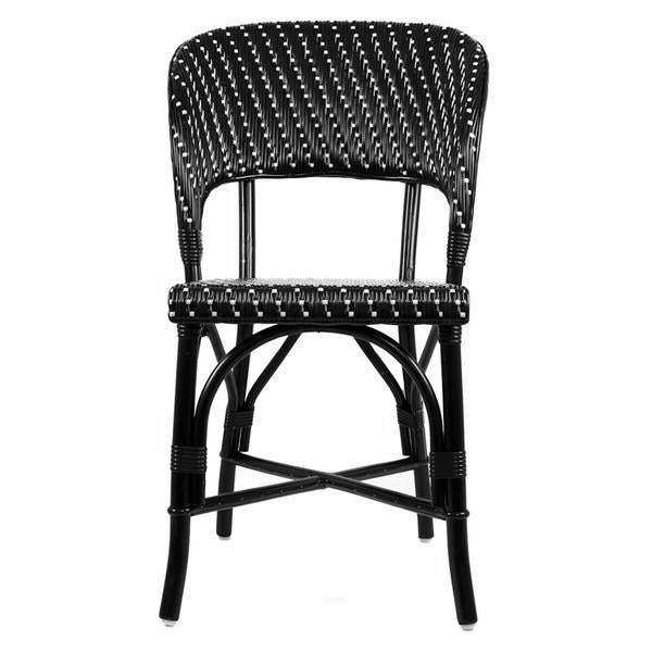 Black and White Mediterranean Bistro Wrap Back Chair (H)