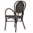 Black and White Metal Mediterranean Bistro Arm Chair (H)