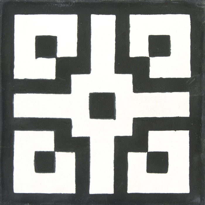 Black & White Saga Carocim Tile (8" x 8") (pack of 12)
