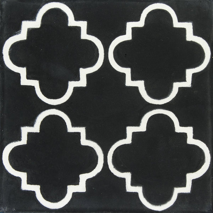 Black & White Taormina Carocim Tile (8" x 8") (pack of 12)