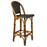 Black Bar Height Mediterranean Bistro Bar Stool with Back (29" h. seat) (E)