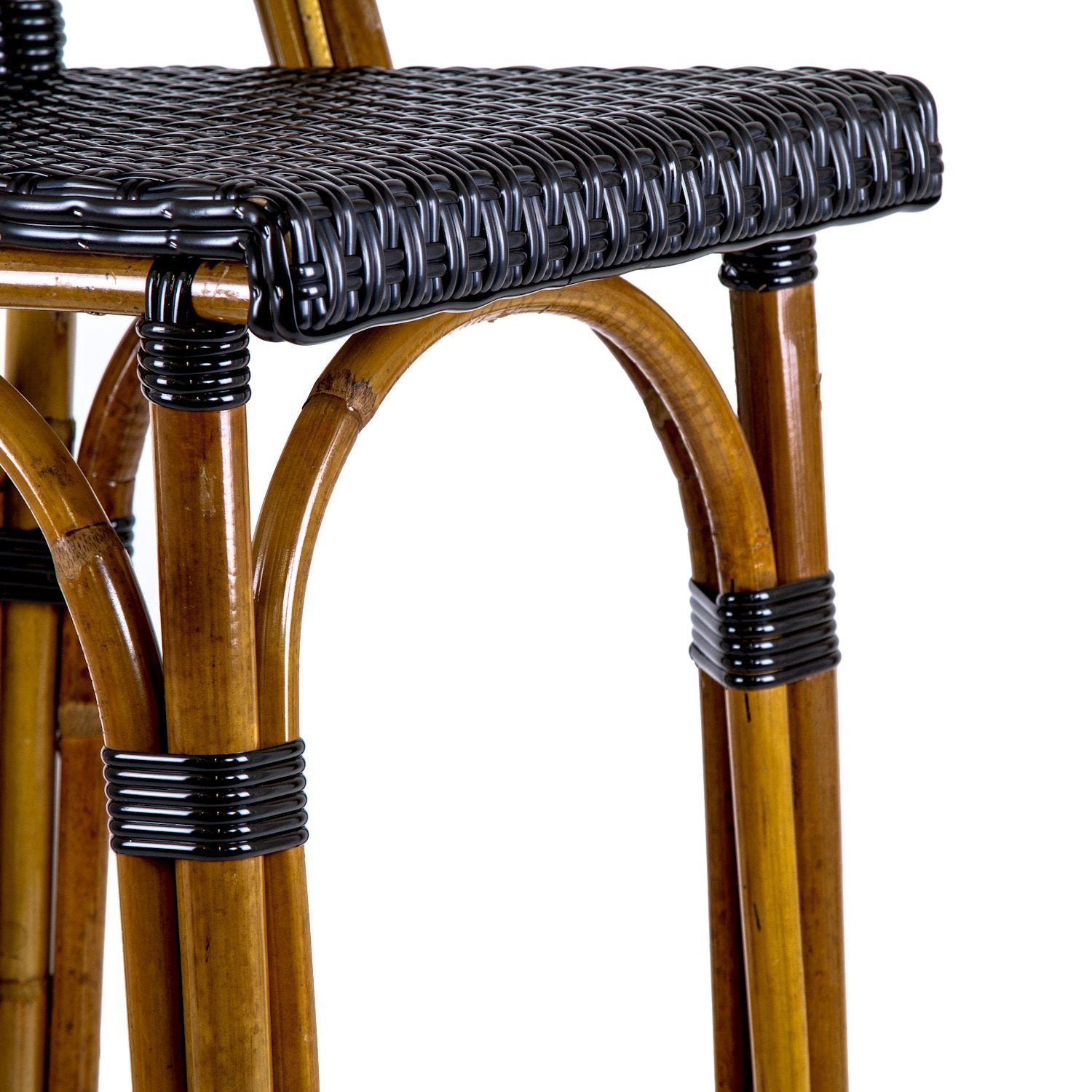 Black Mediterranean Bistro Bar Stool with Back (29