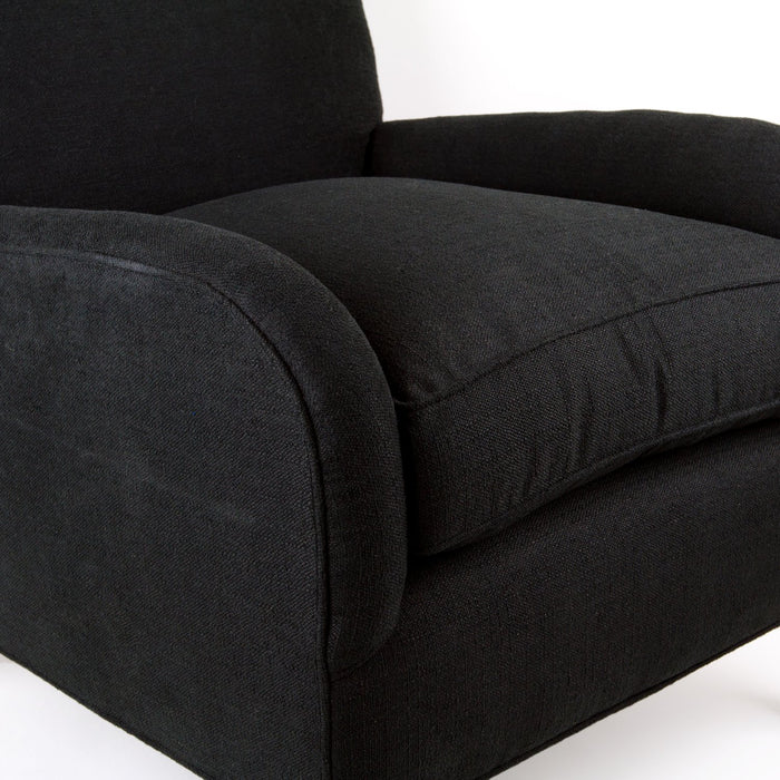 Black Poe Linen Upholstered Chair