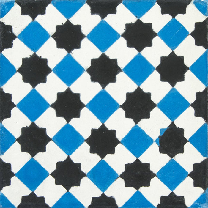 Black, White & Blue Petit Latti Carocim Tile (8" x 8") (pack of 12)