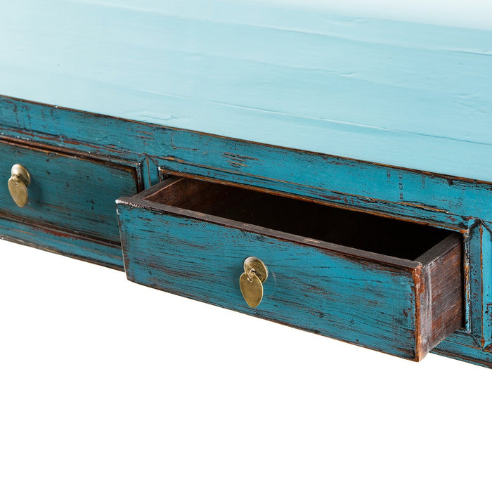 Blue 5-Drawer Console  