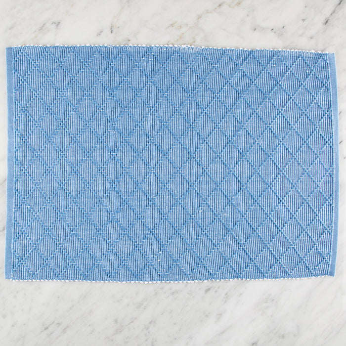 Blue & White Fill 100% Cotton Rep Weave Placemat (19.25" x 13")