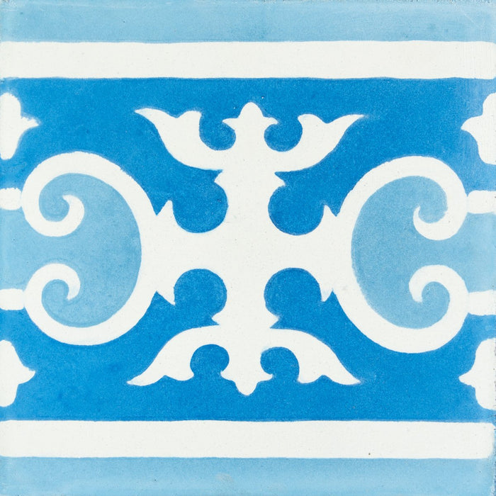 Blue Baroque Frise Carocim Tile (8" x 8") (pack of 12)