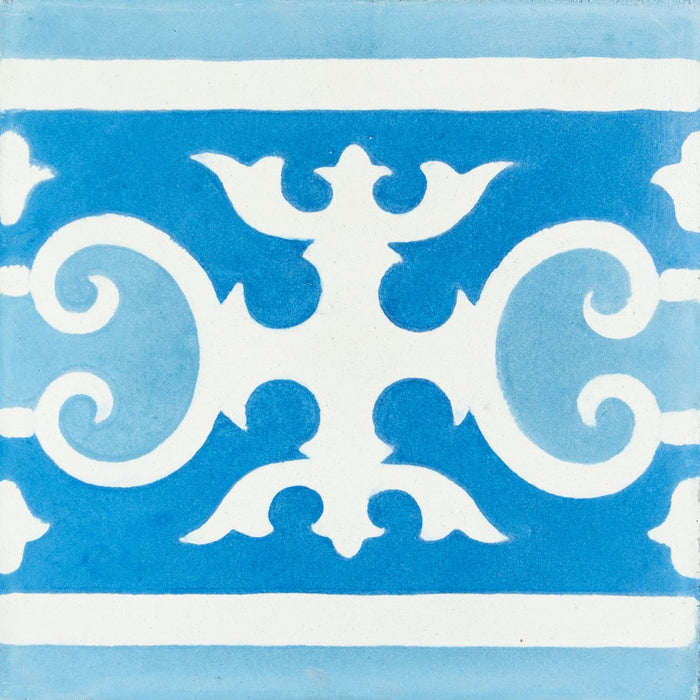 Blue Baroque Frise Carocim Tile (8" x 8") (pack of 12)