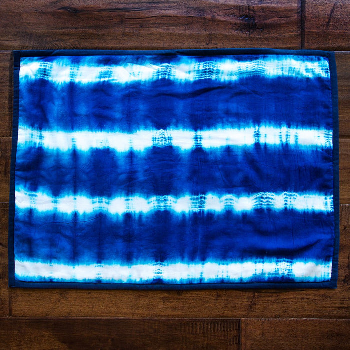 Blue Tie-Dyed Cotton Placemat (22.75" x 14.75")