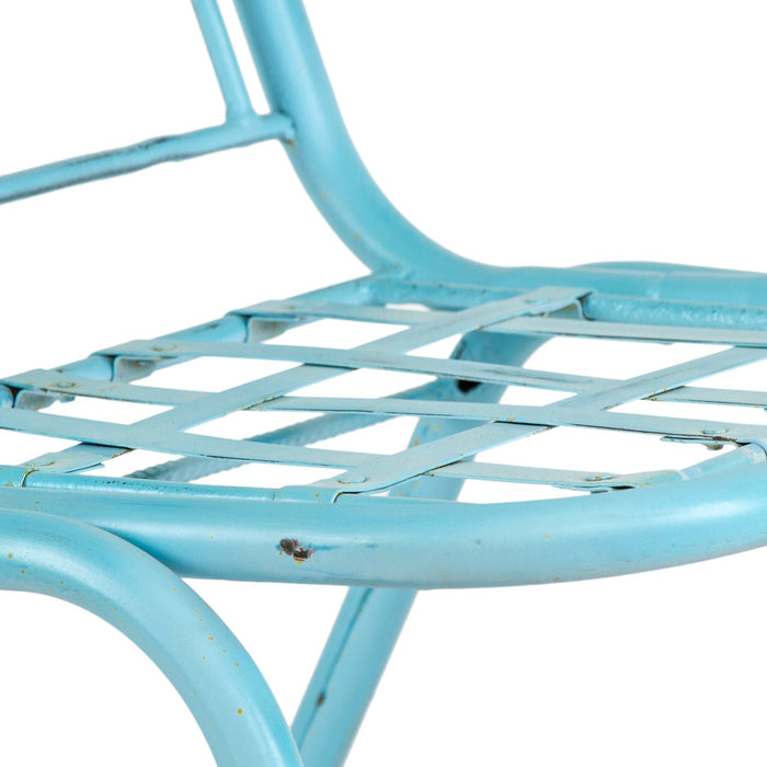 Blue Vintage Iron Chair with Assorted Vintage Cushion