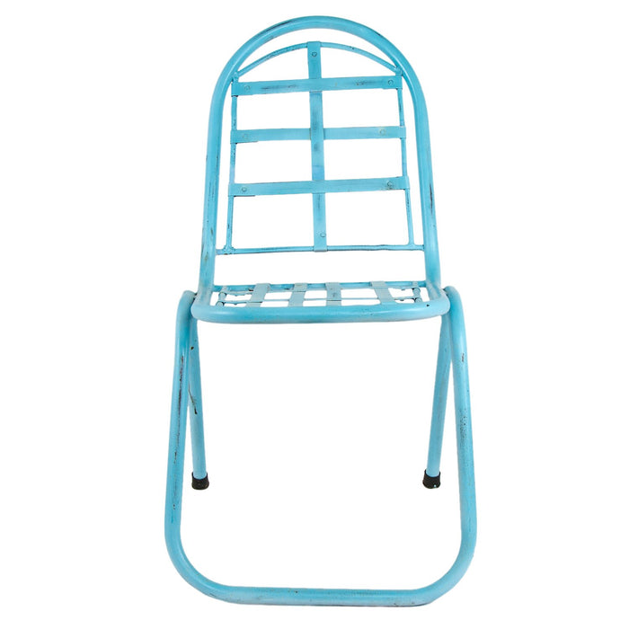 Blue Vintage Iron Chair with Assorted Vintage Cushion