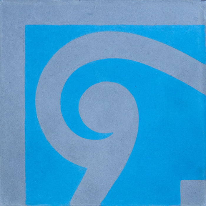Blue Wave Corner Carocim Tile (8" x 8") (Individual Tile)