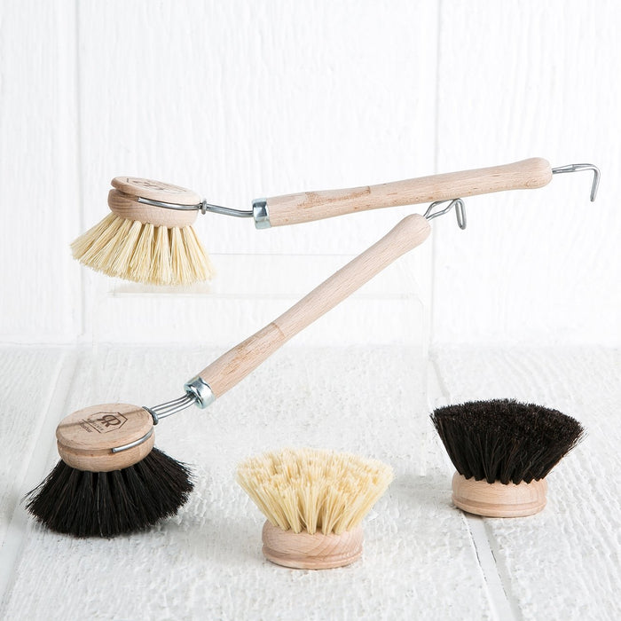 Boar Hair Dishwashing Brush (White)