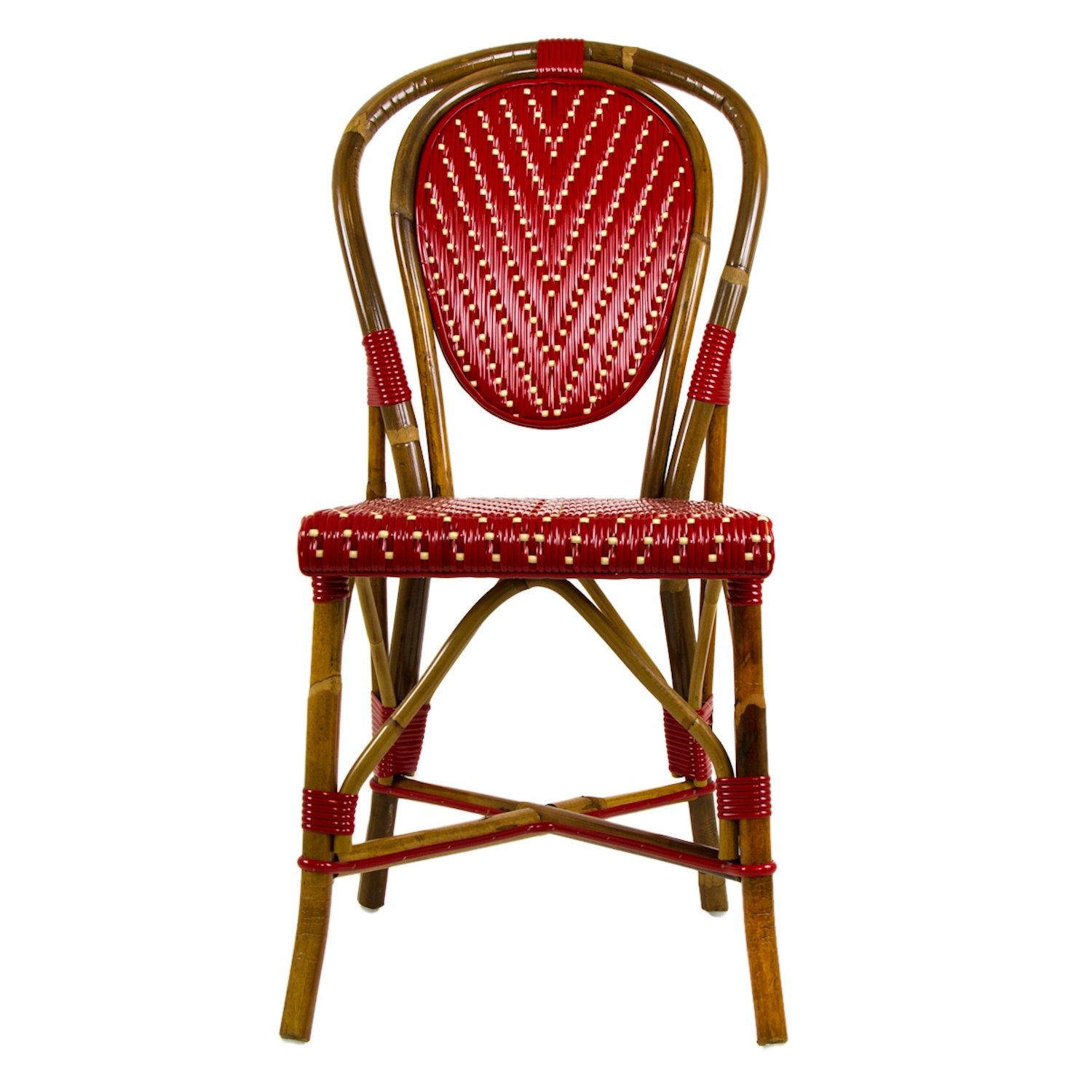 Bordeaux & Cream Mediterranean Bistro Chair (L)