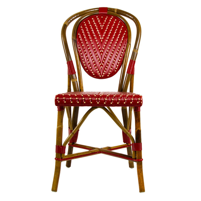 Bordeaux & Cream Mediterranean Bistro Chair (L)