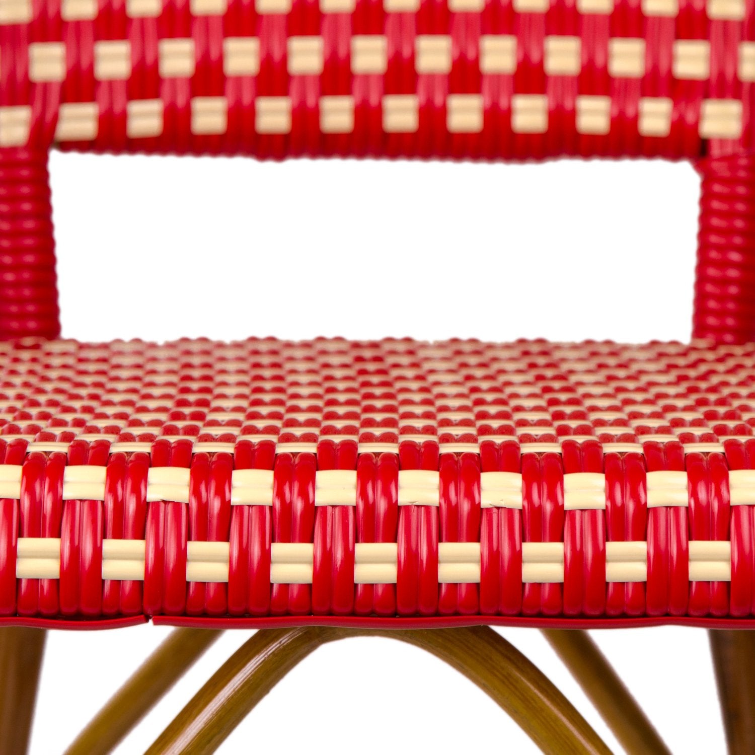 Bordeaux & Cream Mediterranean Bistro Chair with Woven Arms (W)