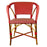 Bordeaux & Cream Mediterranean Bistro Chair with Woven Arms (W)