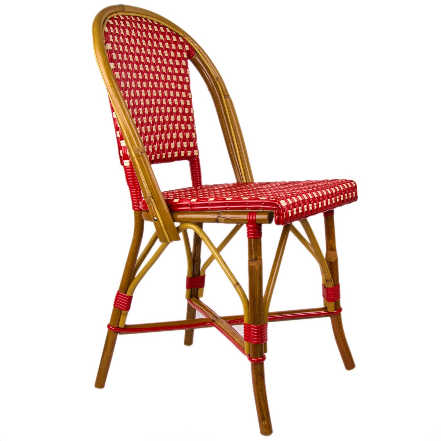 Bordeaux & Cream Mediterranean Bistro Round Back Chair (B)