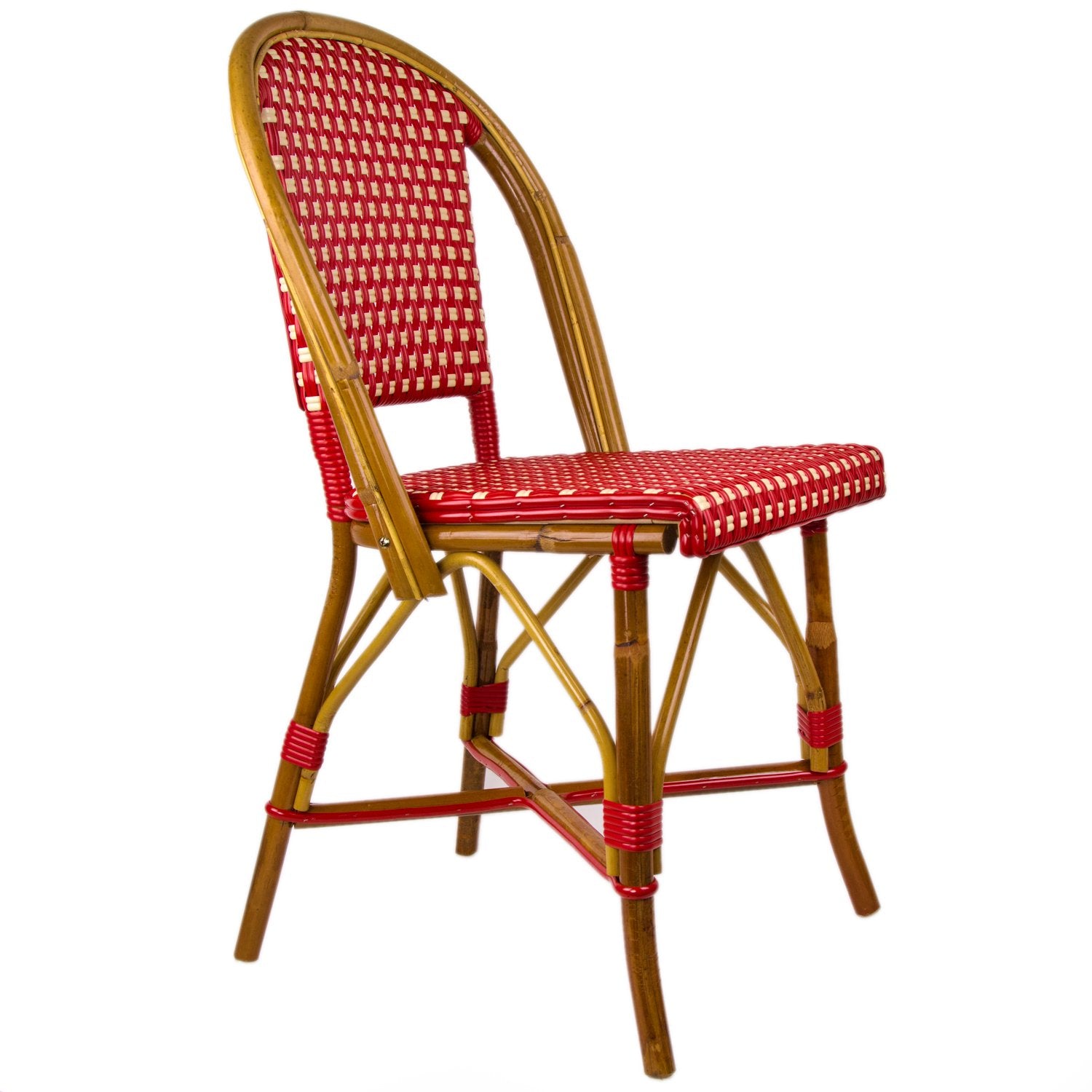 Bordeaux & Cream Mediterranean Bistro Round Back Chair (B)