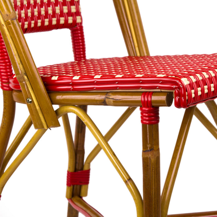 Bordeaux & Cream Mediterranean Bistro Round Back Chair (B)
