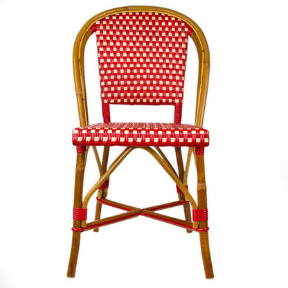 Bordeaux & Cream Mediterranean Bistro Round Back Chair (B)