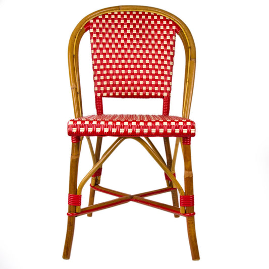 Bordeaux & Cream Mediterranean Bistro Round Back Chair (B)