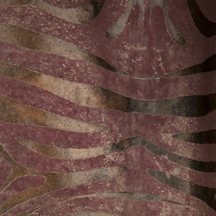 Brown Acid Wash Zebra Print Brazilian Cowhide Rug