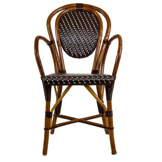 Brown & Azure Mediterranean Bistro Armchair