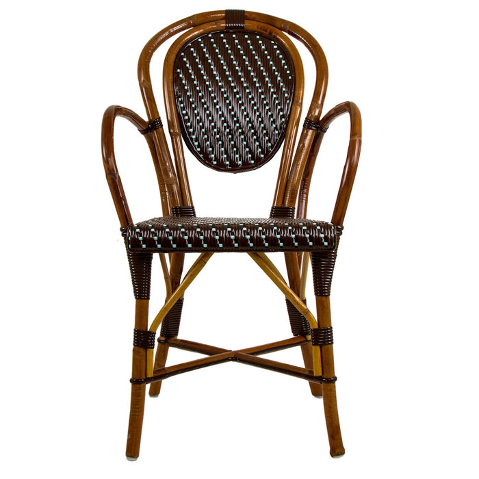 Brown & Azure Mediterranean Bistro Armchair