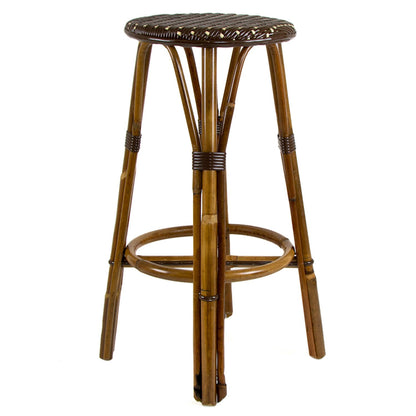 Brown & Cream Bar Height Mediterranean Bistro Bar Stool (29" h) (D)