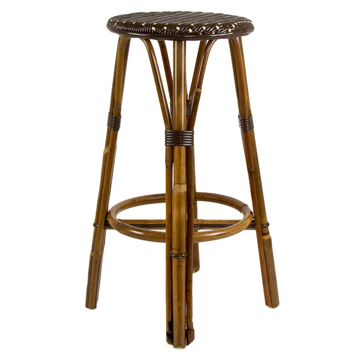 Brown & Cream Bar Height Mediterranean Bistro Bar Stool (29" h) (D)
