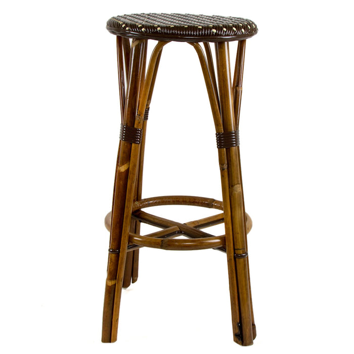 Brown & Cream Bar Height Mediterranean Bistro Bar Stool (29" h) (D)