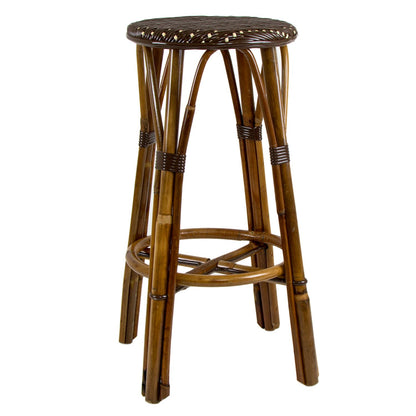 Brown & Cream Bar Height Mediterranean Bistro Bar Stool (29" h) (D)
