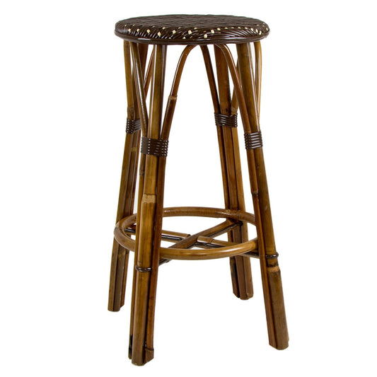 Brown & Cream Bar Height Mediterranean Bistro Bar Stool (29" h) (D)