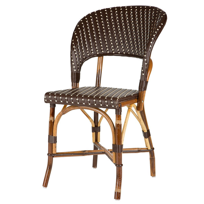 Brown & Cream Mediterranean Bistro Wrap Back Chair (H)