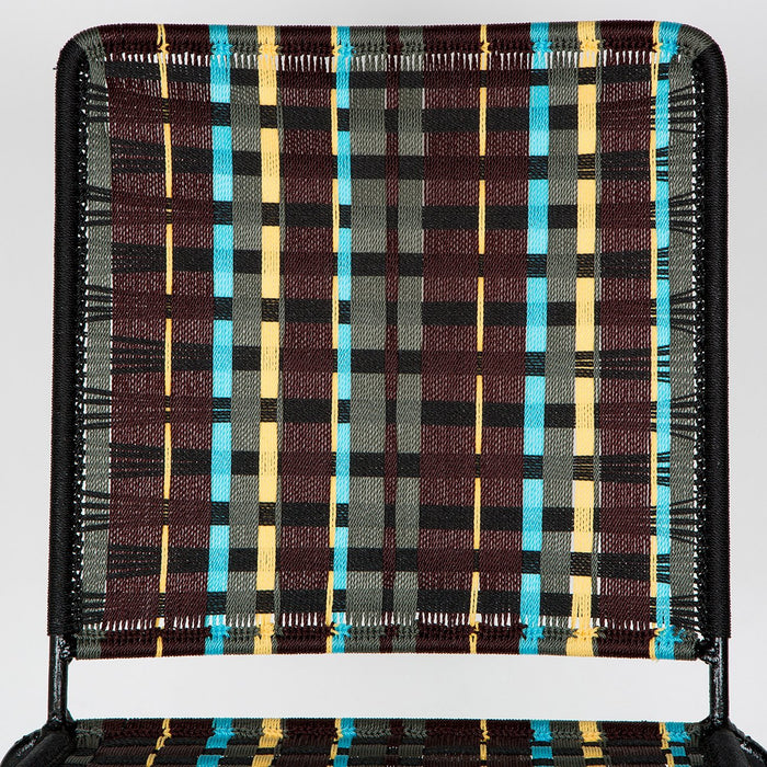 Brown & Turquoise Woven Artisan Metal Chair