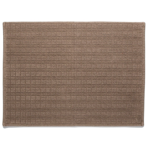 Brown Motif Cotton Bath Mat (27” x 20”)