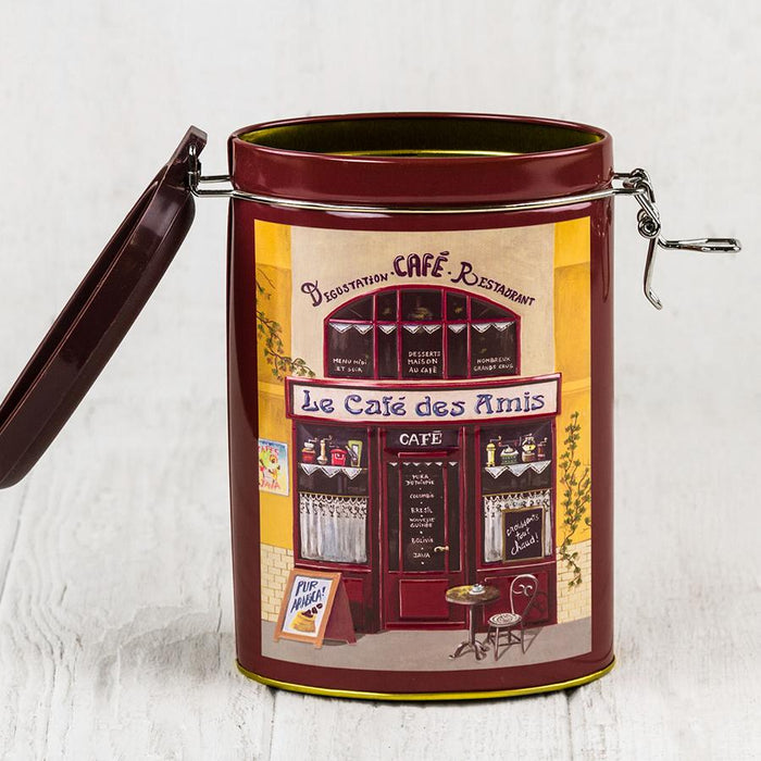 Burgundy Red Metal Tin with Latch