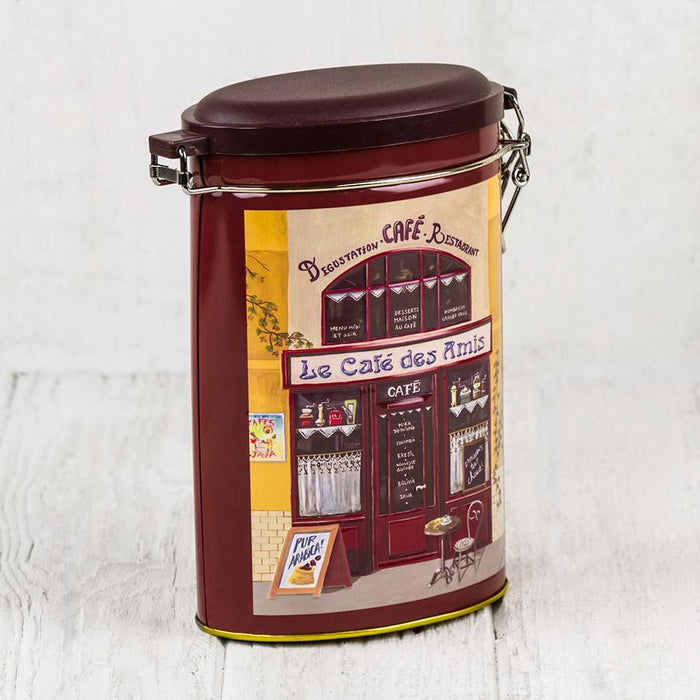Burgundy Red Metal Tin with Latch
