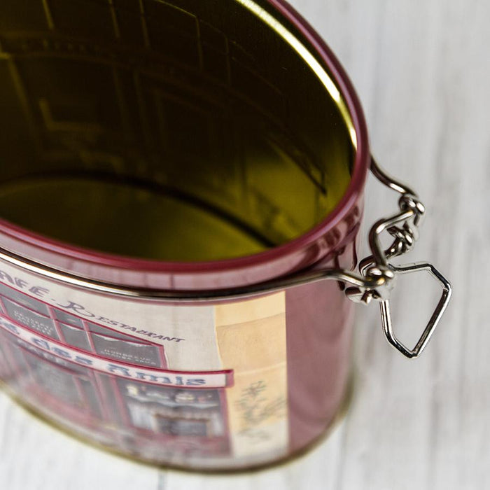 Burgundy Red Metal Tin with Latch